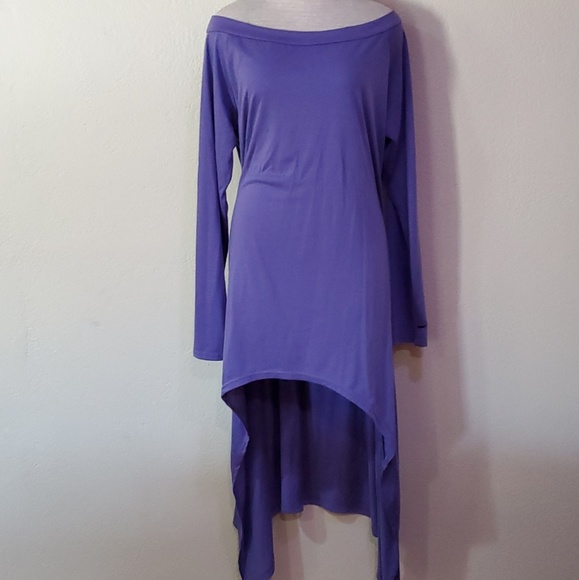 Dresses & Skirts - 🌟 3 for $15 Deal! 🌟Purple sharkbite asymmetric dress off shoulder